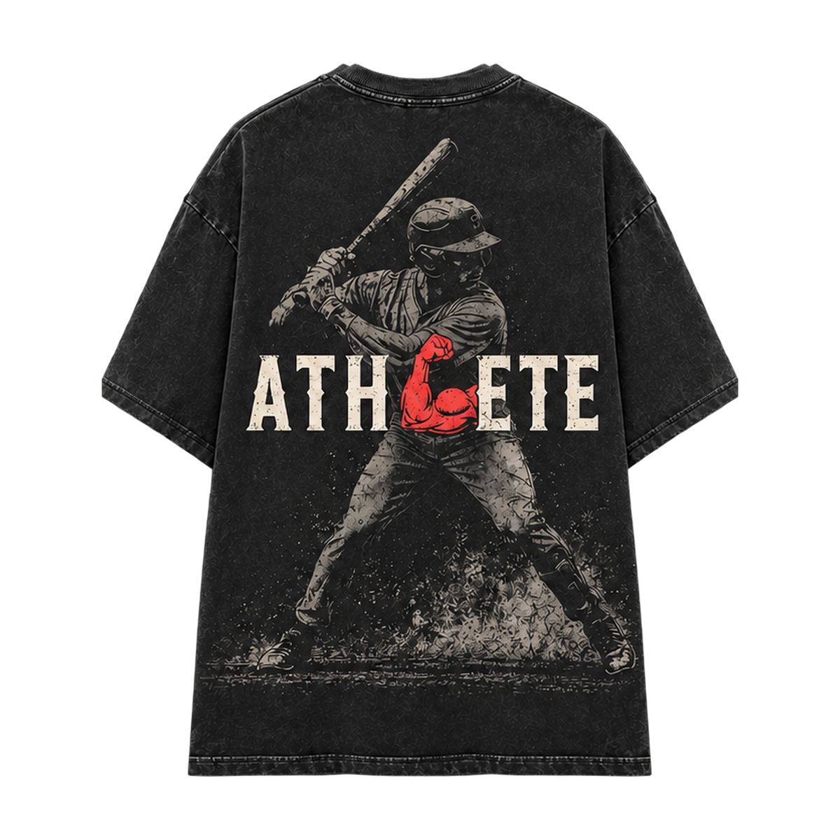 ATHLETE Baseball vintage black tee back