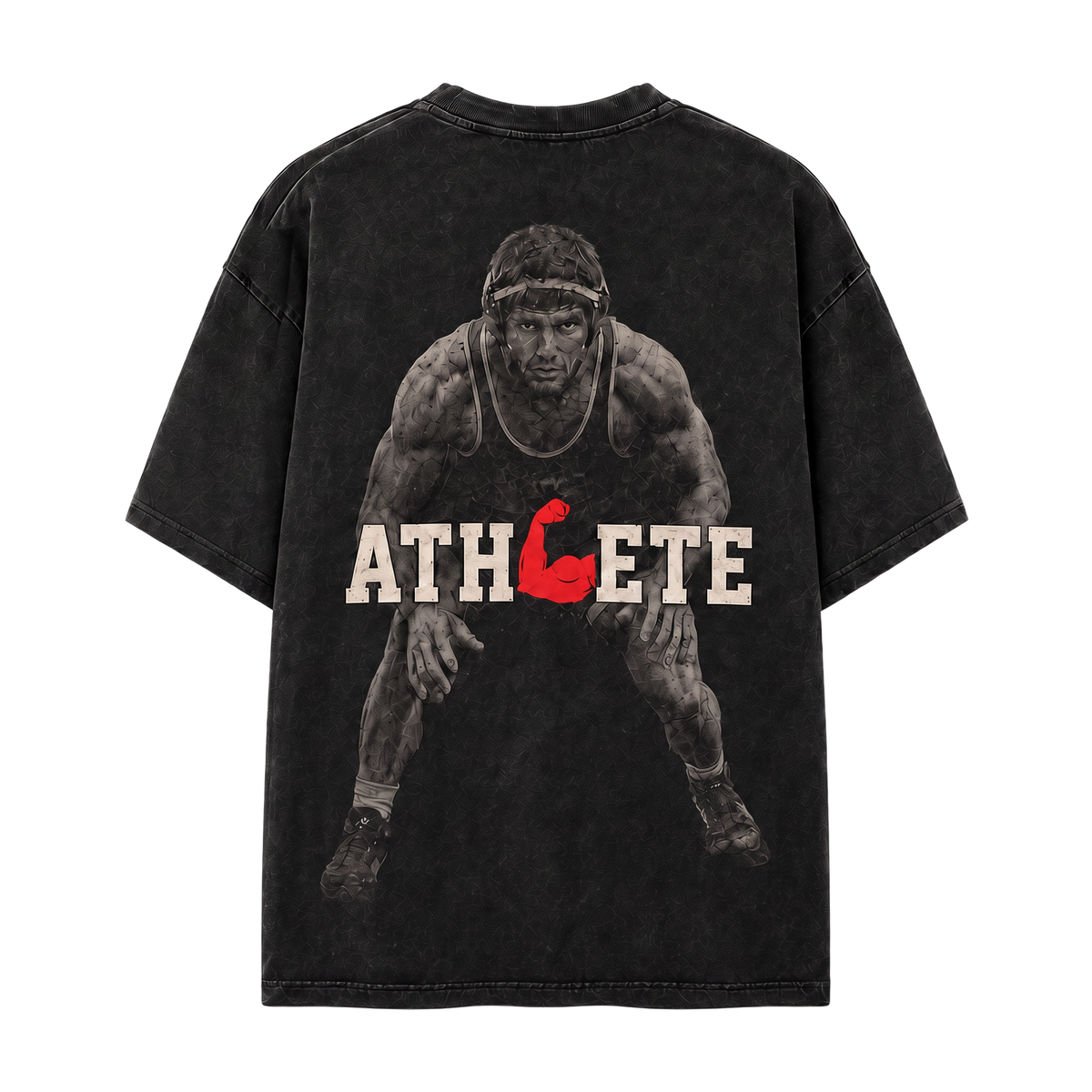 ATHLETE Wrestling vintage black tee back