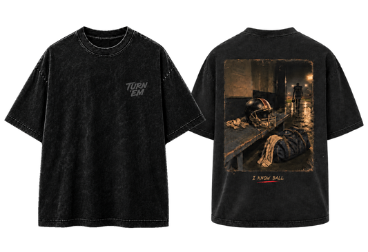 I Know Ball vintage black tee front and back